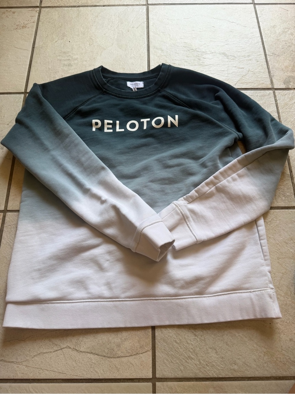 Peloton Ombre Crewneck Sweatshirt - Teal & White